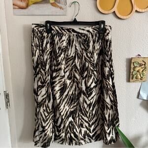 Talbots Zebra Print Knee Length Skirt 12
